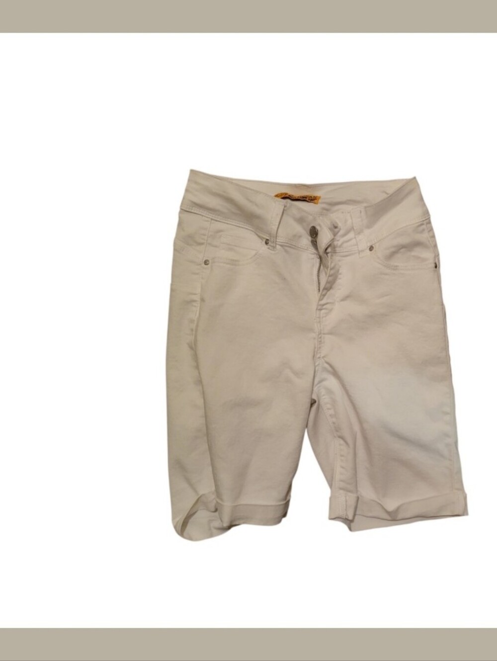 Wax Jean Cream Stretch Denim Bermuda Shorts